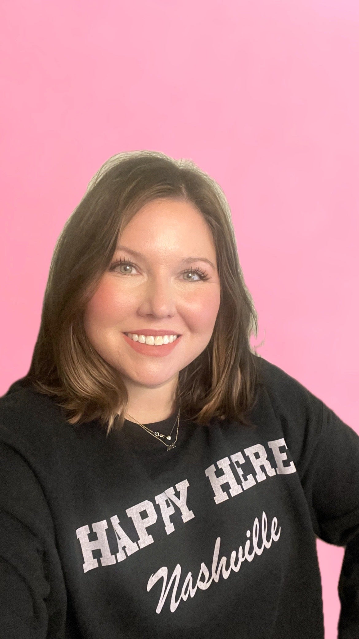 HAPPY HERE Nashville (Black/White) Crew Neck