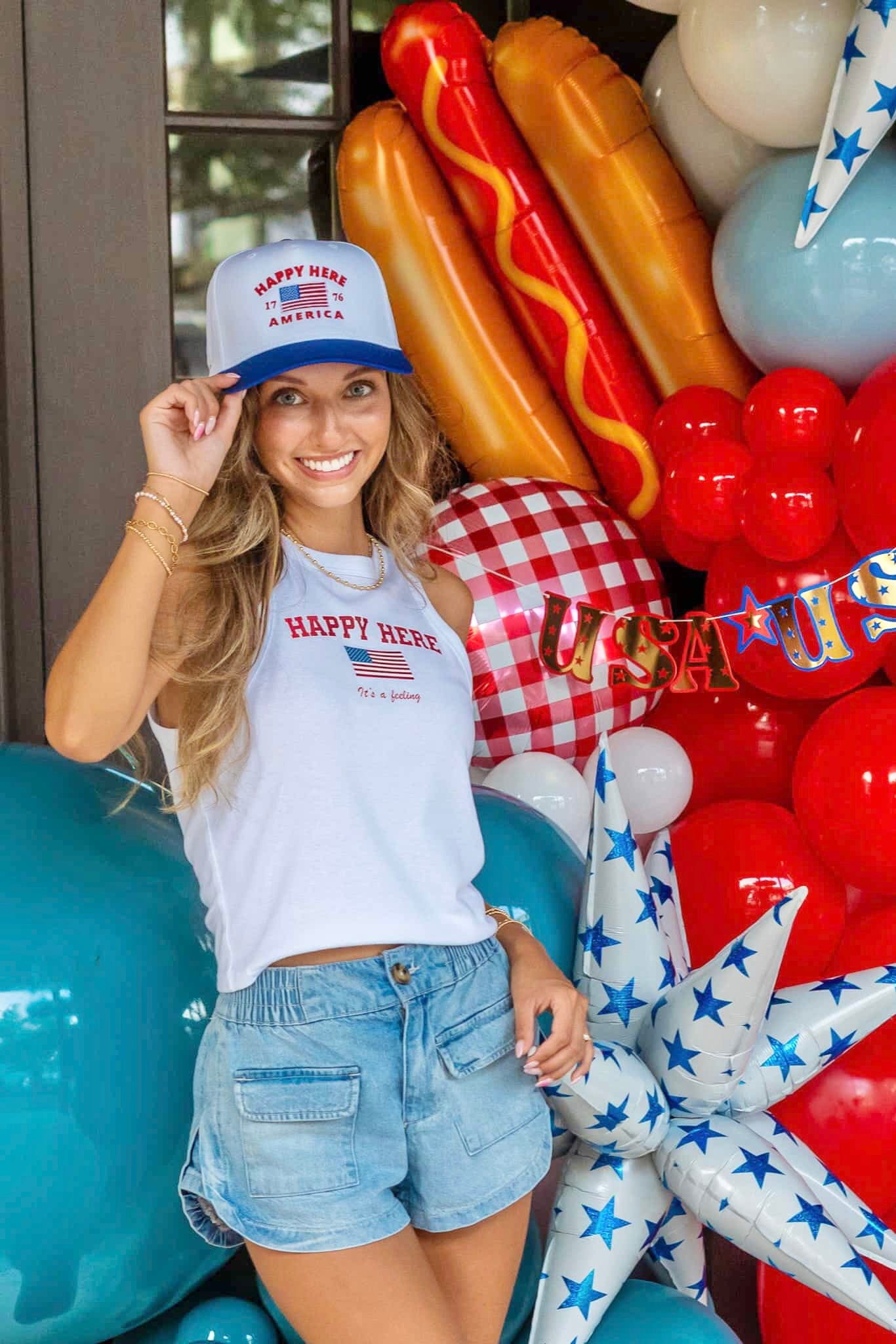 40% OFF TAKEN OFF AT CHECKOUT!HAPPY HERE AMERICA Tank Top