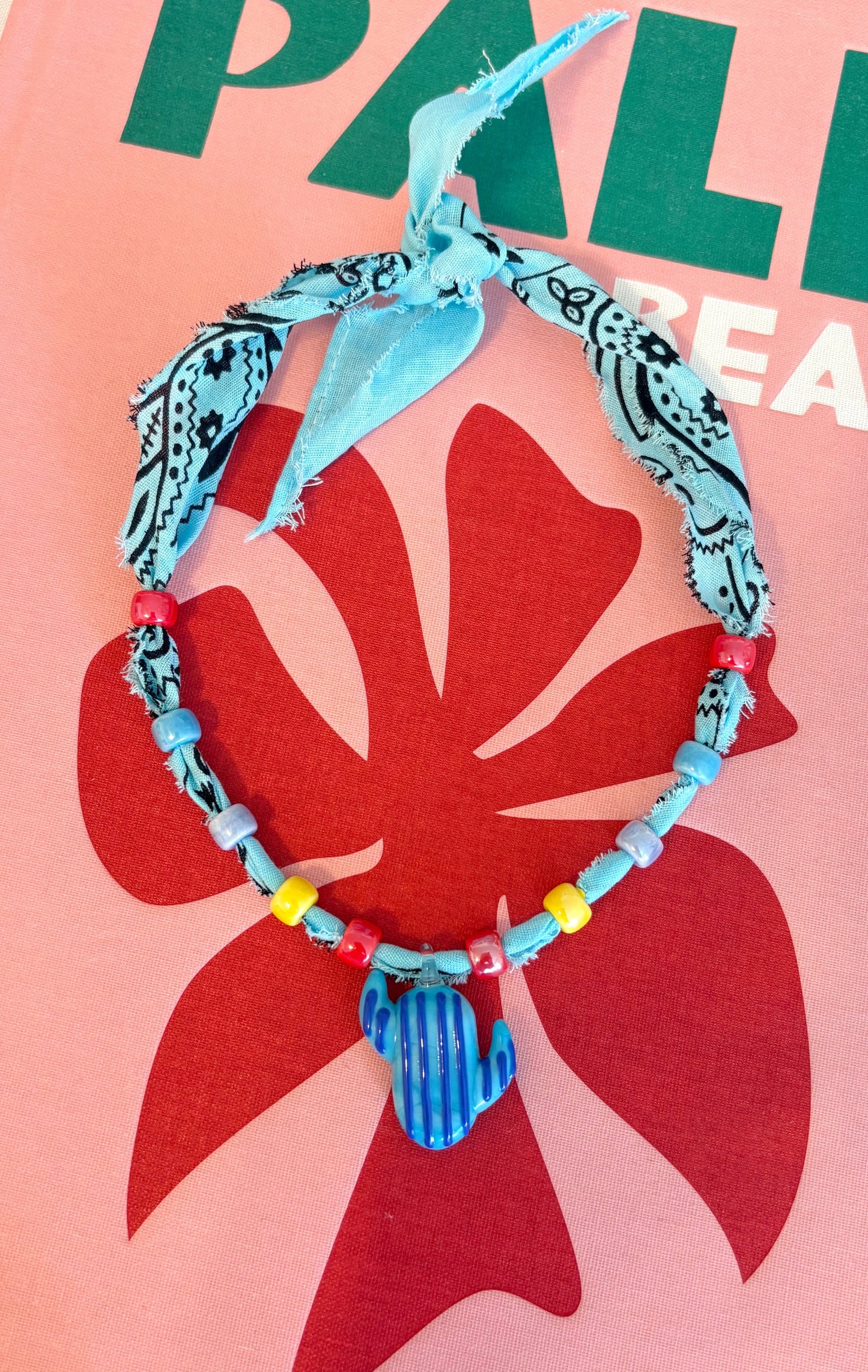 Cactus Bandana Beaded Necklace