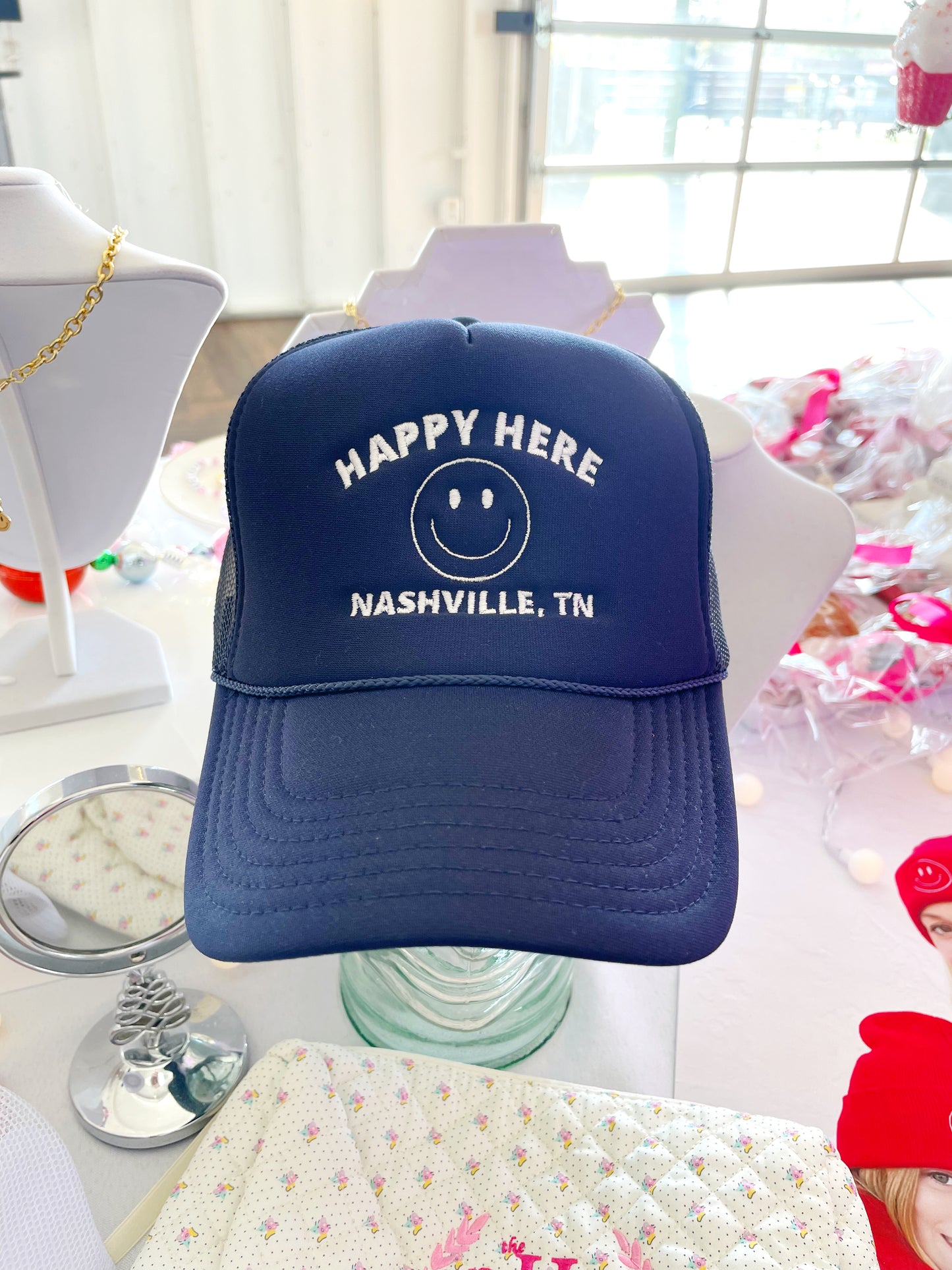 HAPPY HERE Nashville Trucker Hat (Various Color Options)