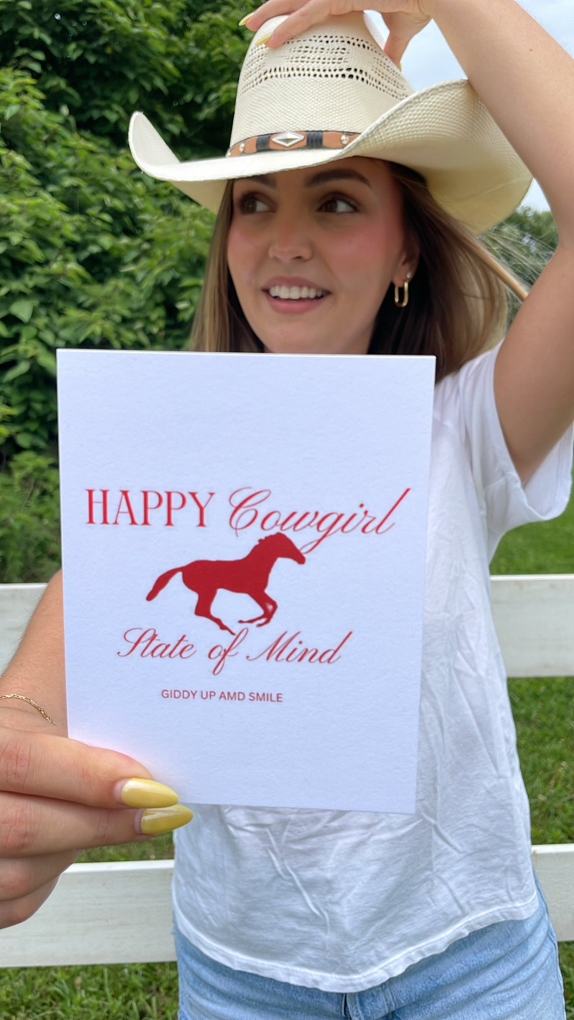 HAPPY COWGIRL Hat GIDDY UP AND SMILE