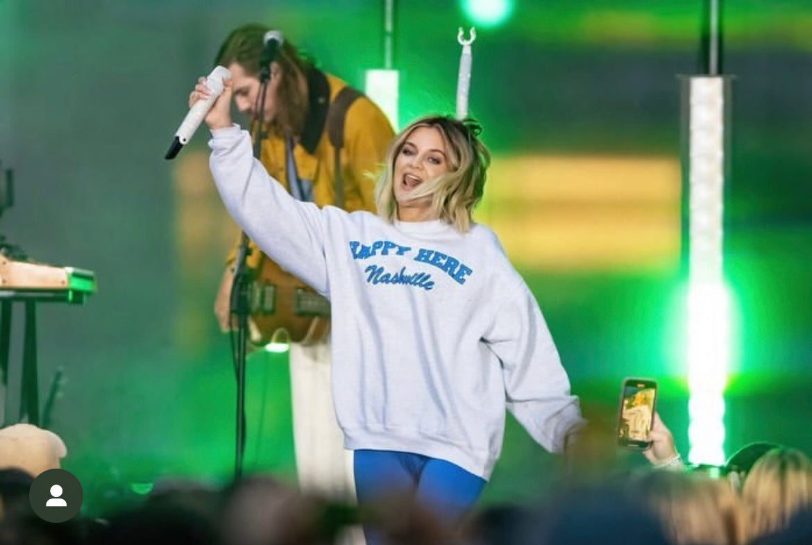 HAPPY HERE NASHVILLE TN Crew Neck Sweatshirt