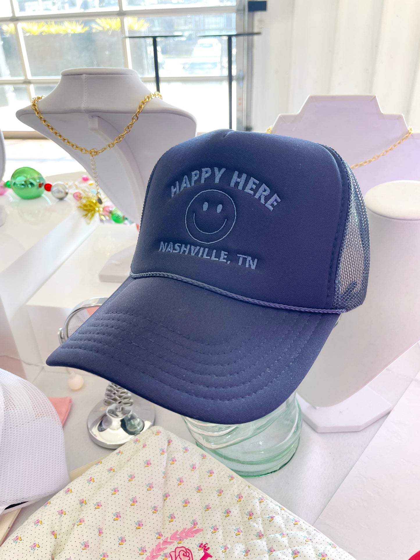 HAPPY HERE Nashville Trucker Hat (Various Color Options)