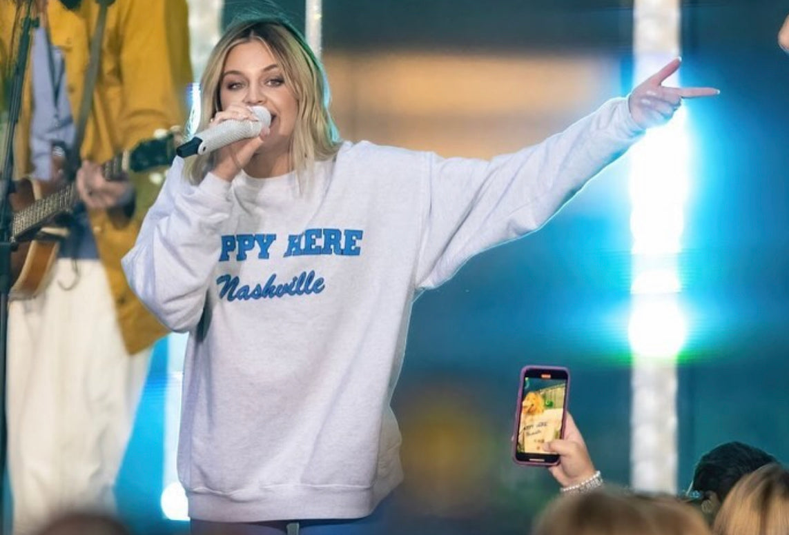 HAPPY HERE NASHVILLE TN Crew Neck Sweatshirt