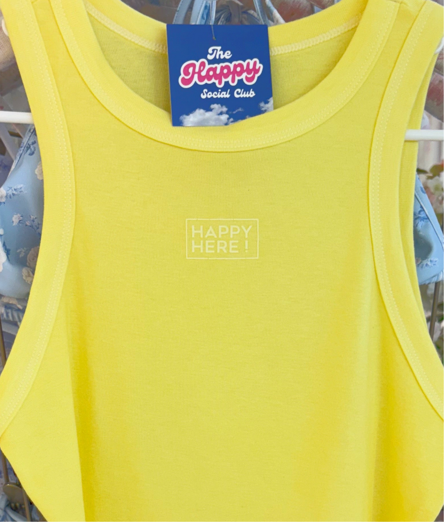 HAPPY HERE! Hand Dyed Yellow Tank Top!💛