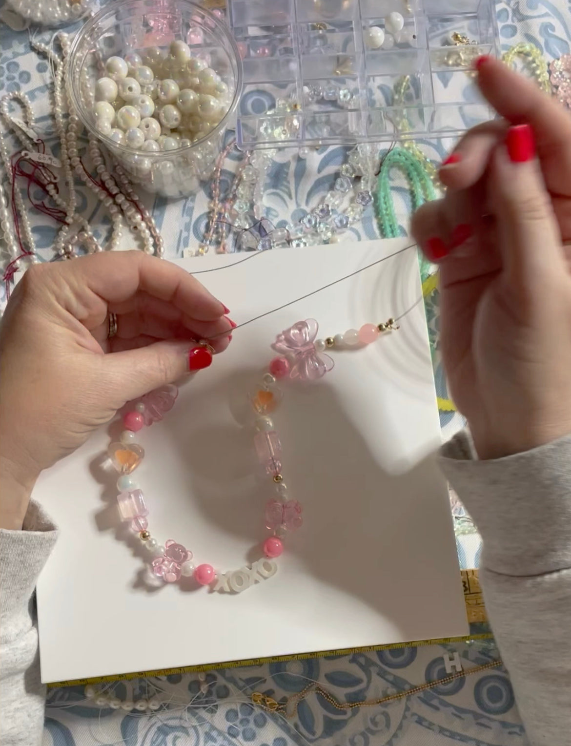 Lovely XOXO Teddy Bears and Bows Necklace