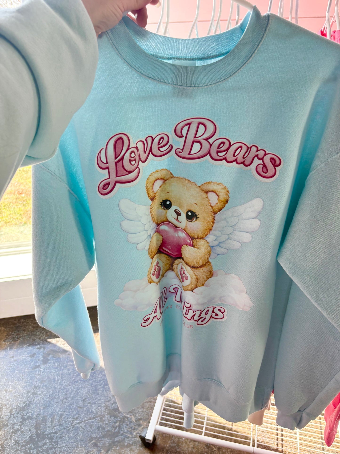 Love Bears All Things 🩷🧸🪽 Sweatshirt