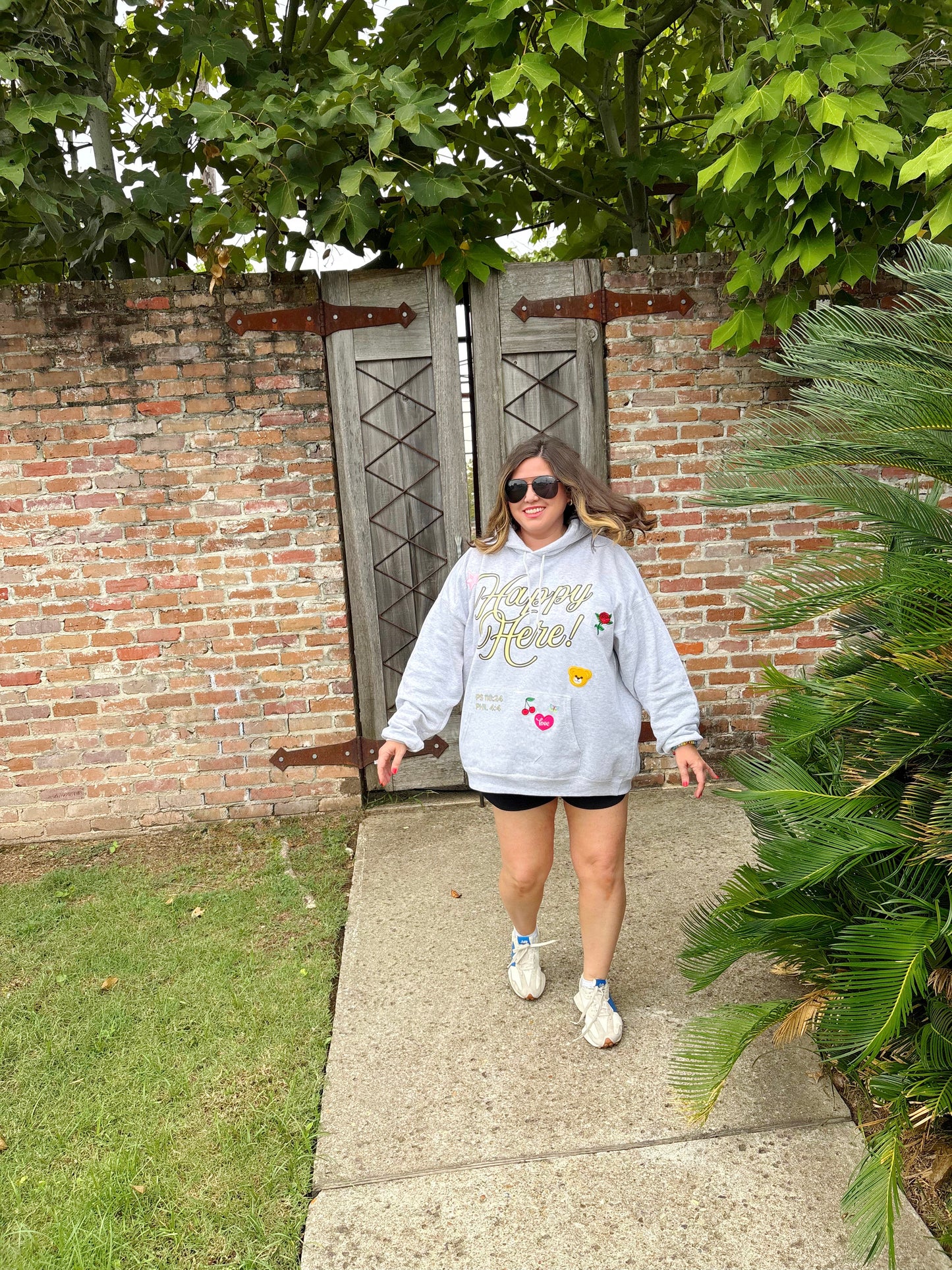 Custom Patch HAPPY HERE! Hoodie