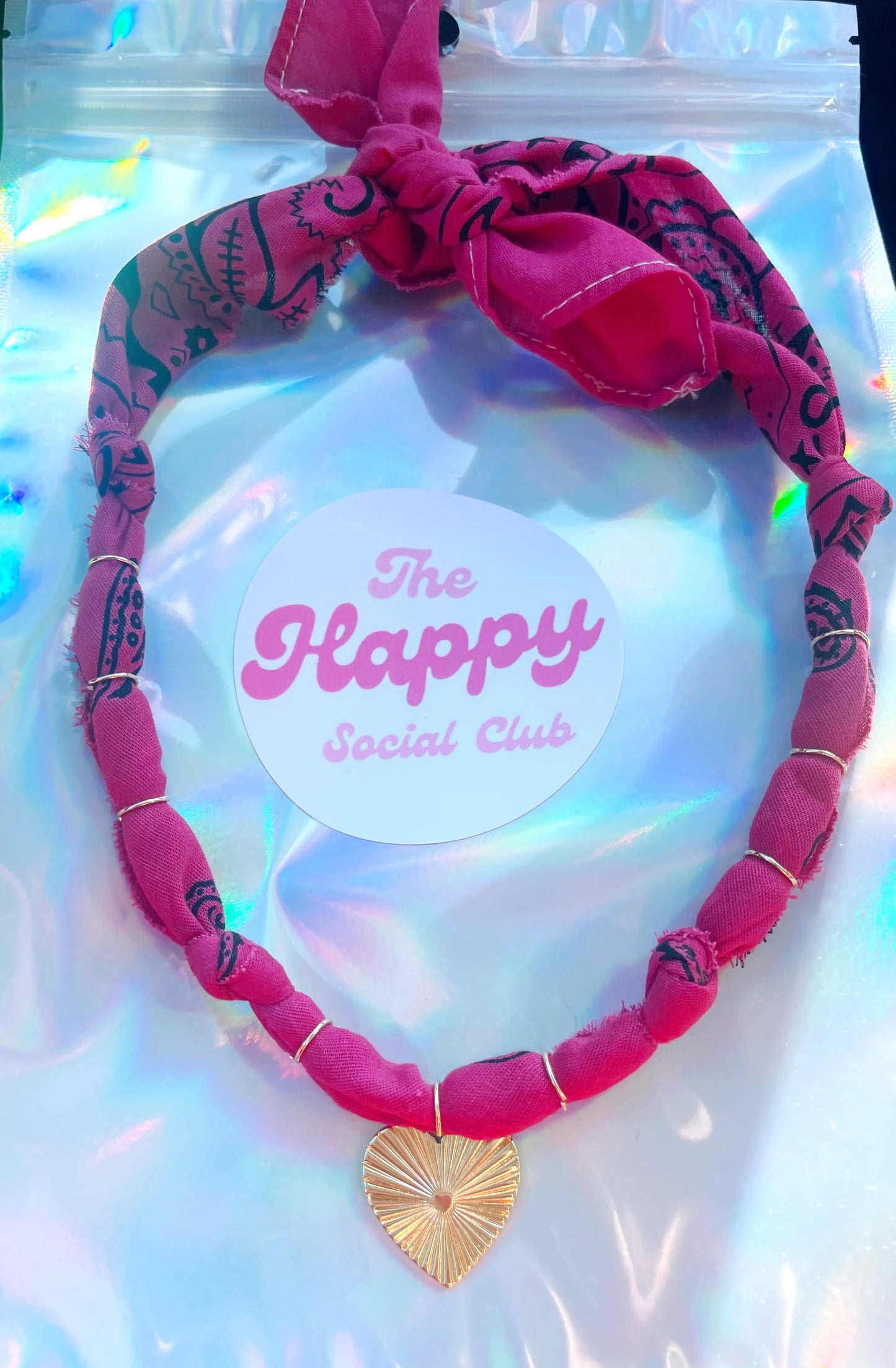 Alabama Crimson Red Game Day Bandana Necklace