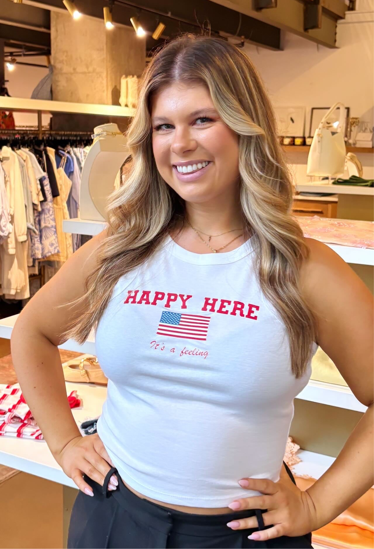 40% OFF TAKEN OFF AT CHECKOUT!HAPPY HERE AMERICA Tank Top