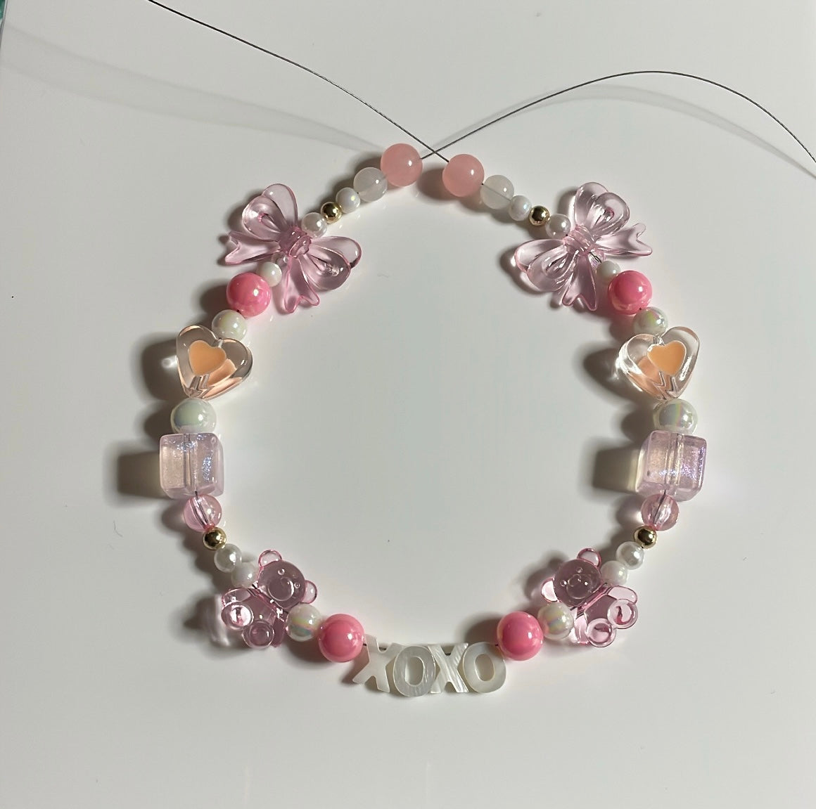 Lovely XOXO Teddy Bears and Bows Necklace