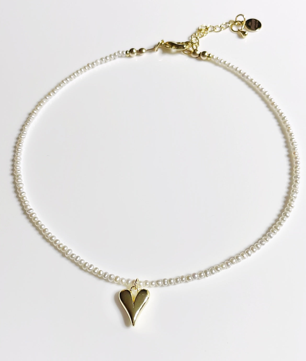 Heart Charm Fresh Water Pearl Necklace