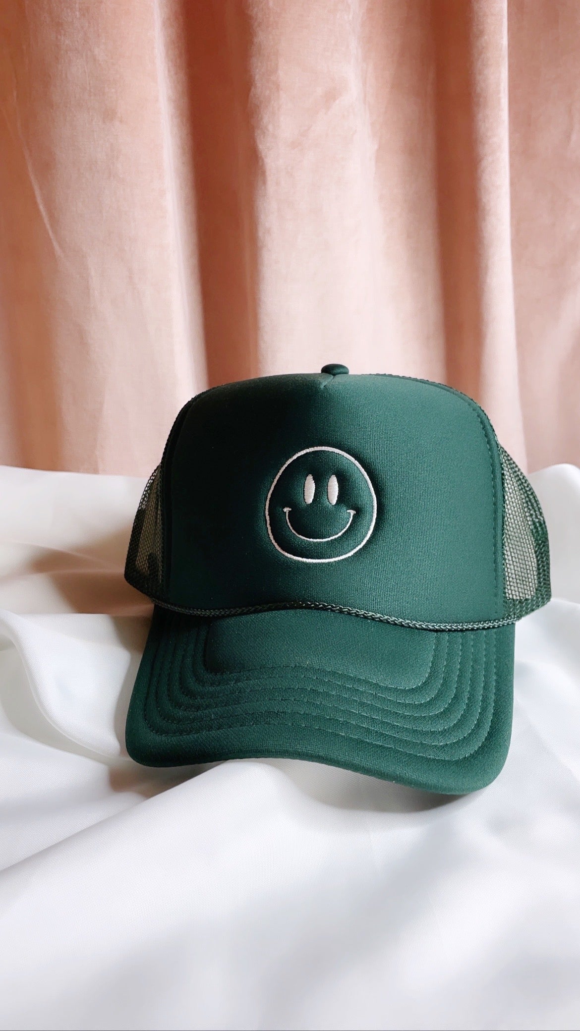 Smiley Face HAPPY Trucker Hat (Multiple Color Variations)
