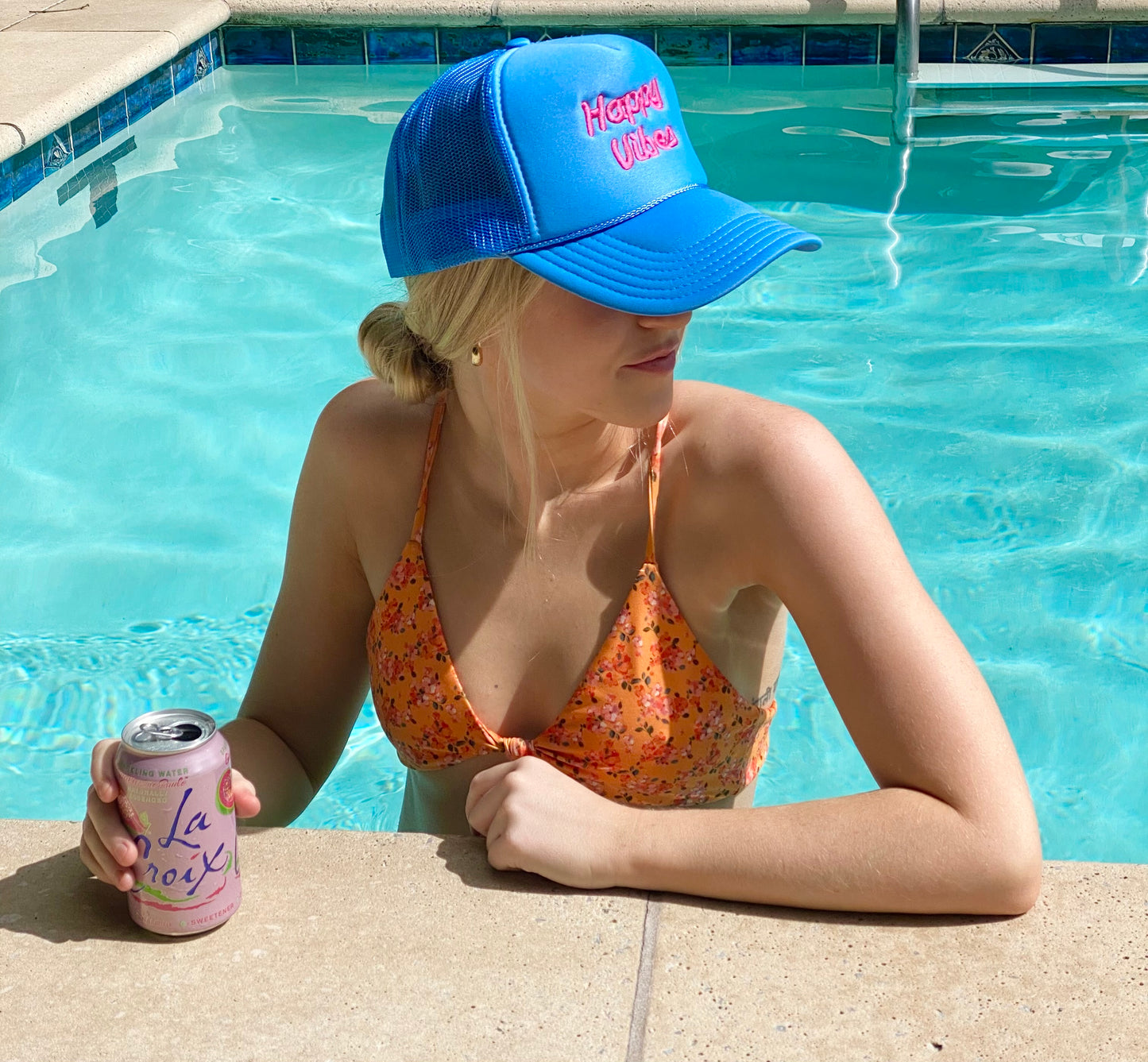 HAPPY VIBES Trucker Hat (SEE- Multiple Color Variations- look through Photos and choose your color)