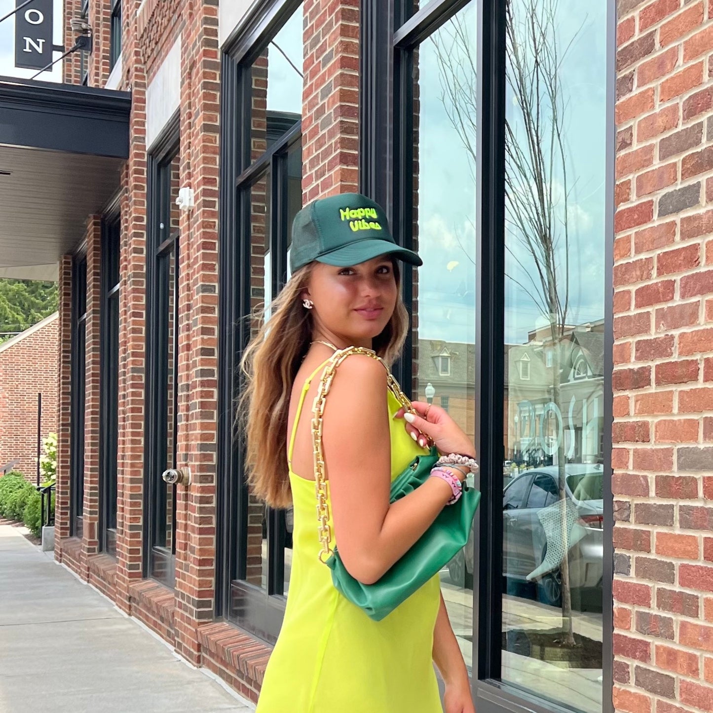 HAPPY VIBES Trucker Hat (SEE- Multiple Color Variations- look through Photos and choose your color)