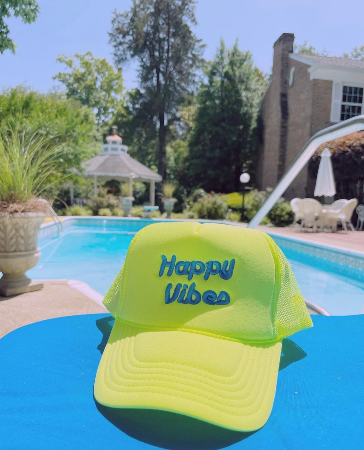 HAPPY VIBES Trucker Hat (SEE- Multiple Color Variations- look through Photos and choose your color)