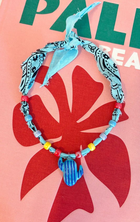Cactus Bandana Beaded Necklace