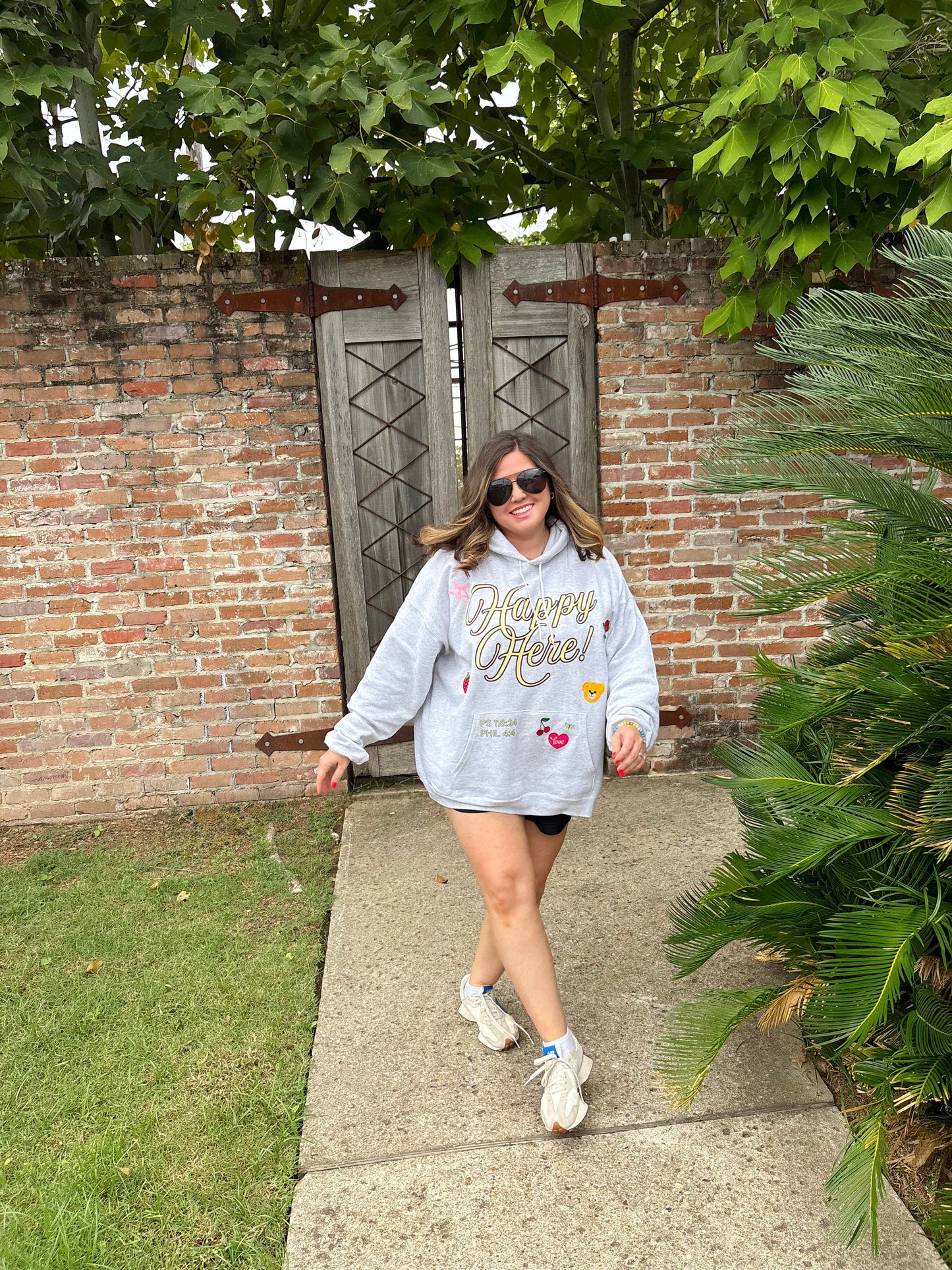 Custom Patch HAPPY HERE! Hoodie