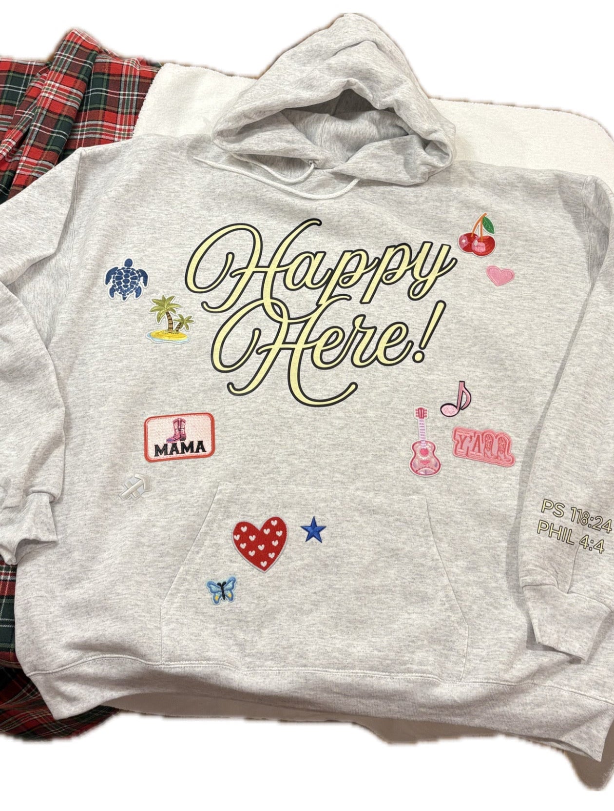 Custom Patch HAPPY HERE! Hoodie (50% OFF) with Discount Code HAPPYNY