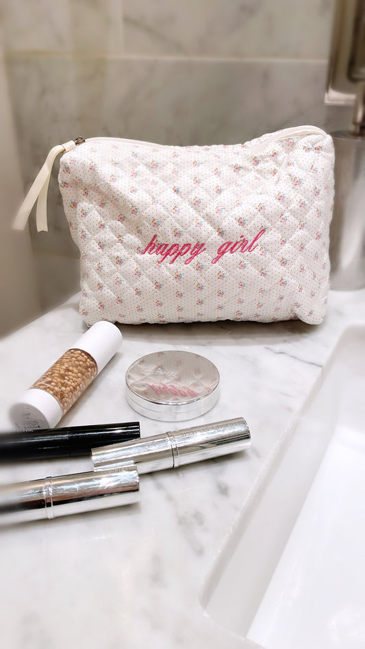 Happy Girls Are The Prettiest Girls Cosmetic Bag🌸
