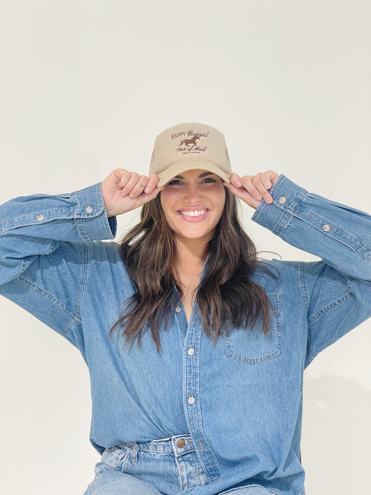 50% OFF SALE TAKEN OFF AT CHECKOUT! 
HAPPY COWGIRL Trucker Hat