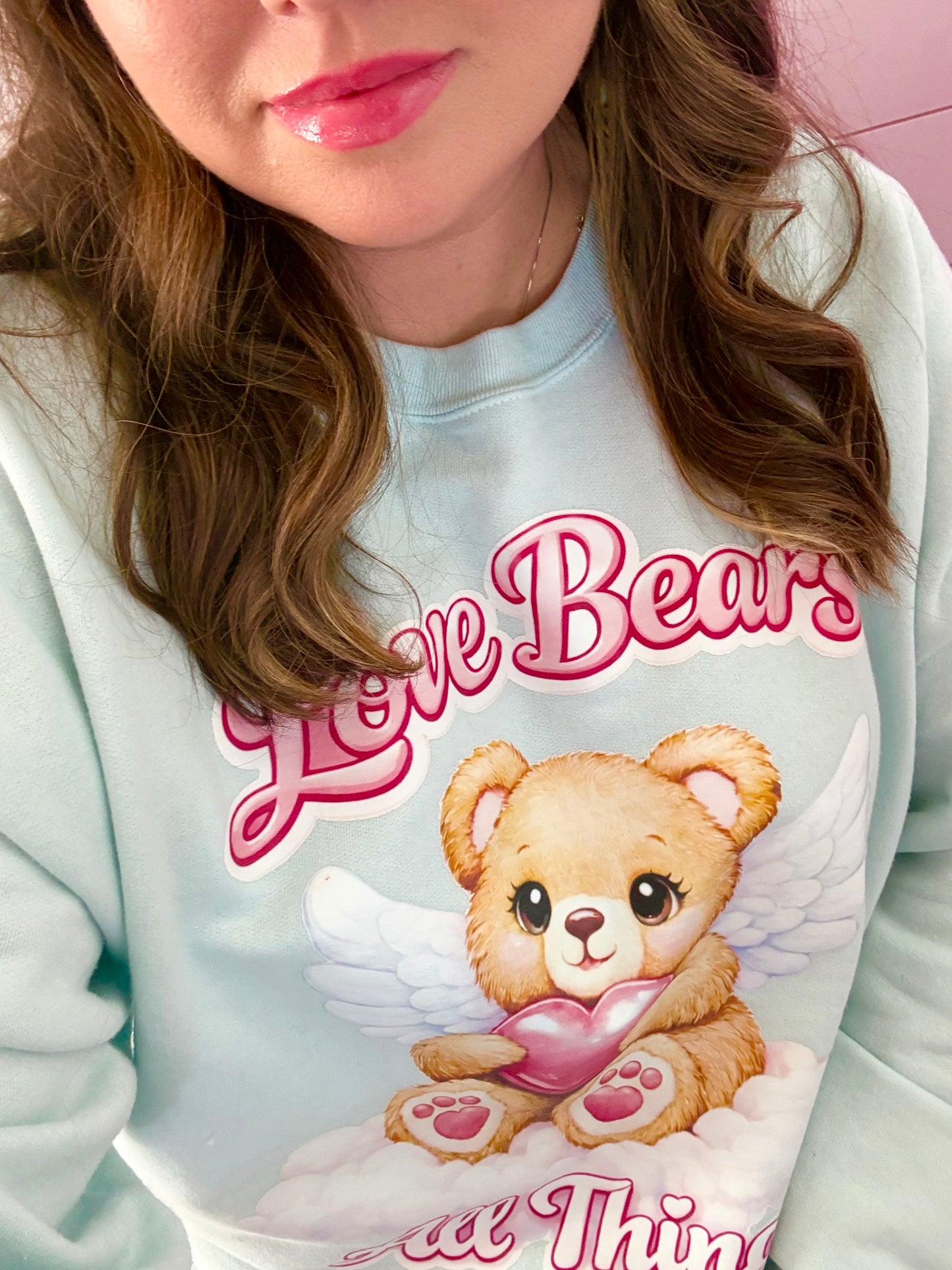 Love Bears All Things 🩷🧸🪽 Sweatshirt