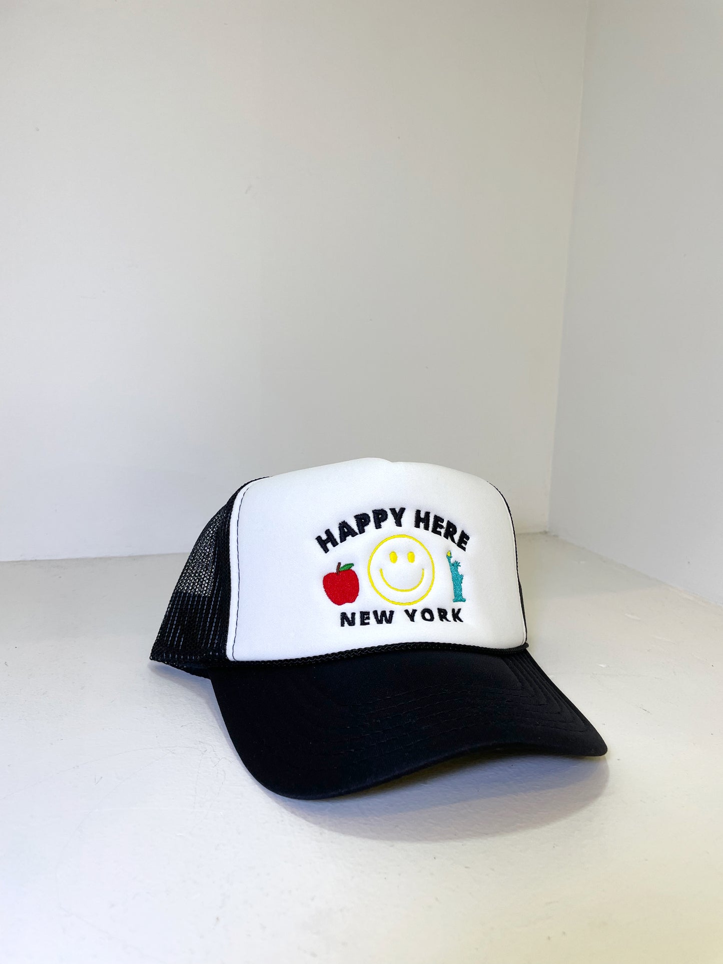 50% OFF SALE TAKEN OFF AT CHECKOUT! 
HAPPY HERE NEW YORK Trucker Hat