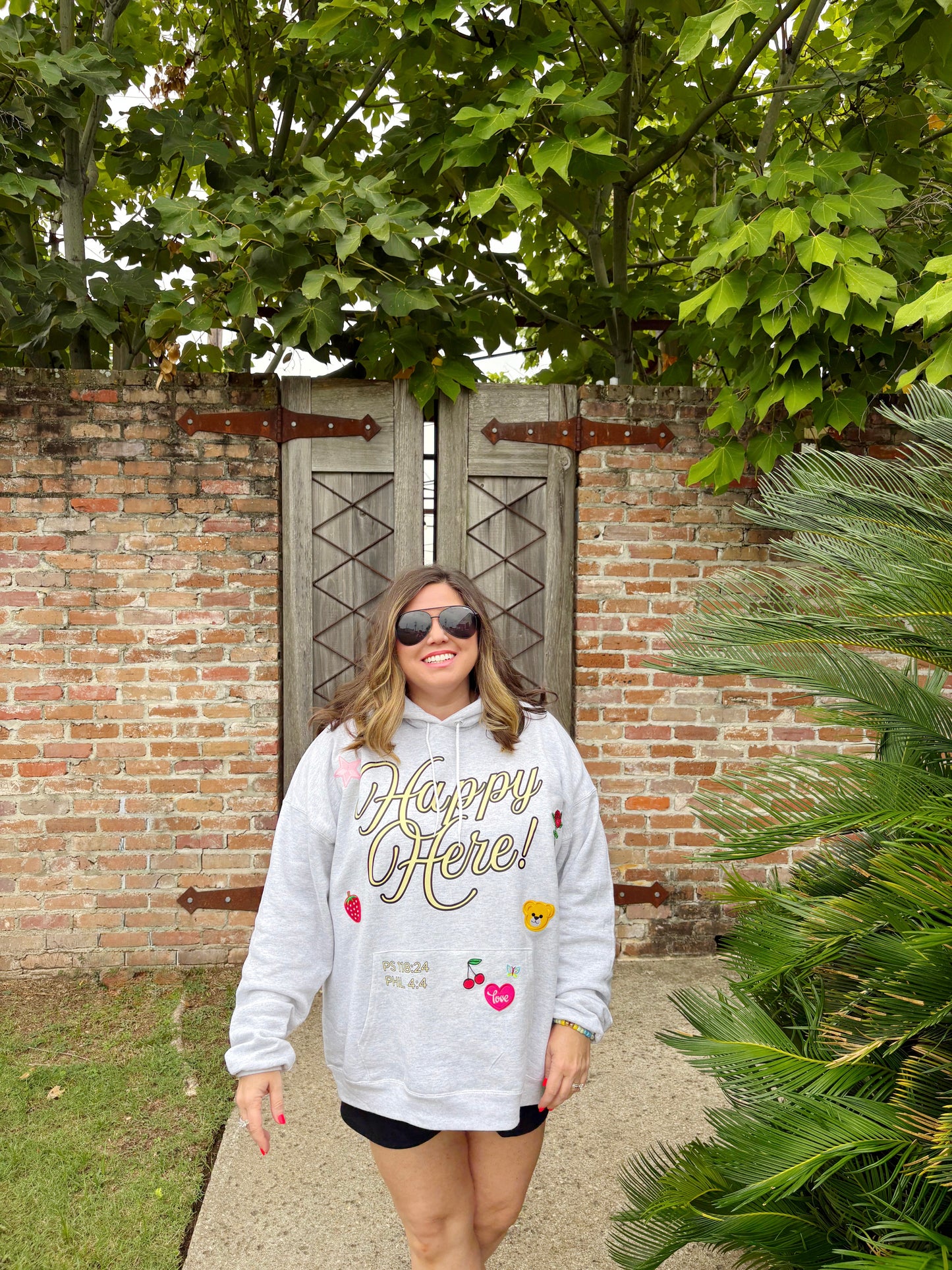 Custom Patch HAPPY HERE! Hoodie