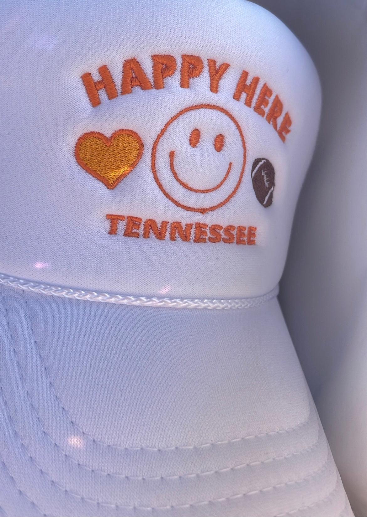 HAPPY HERE TENNESSEE Trucker Hat Football Style