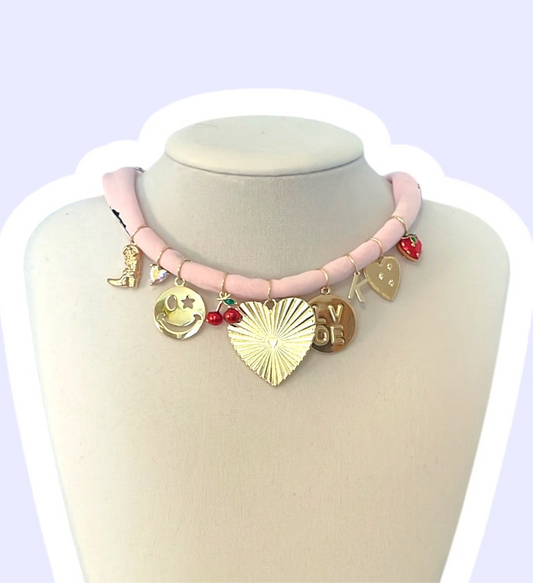 Bandana Charm Necklace (hand dyed)