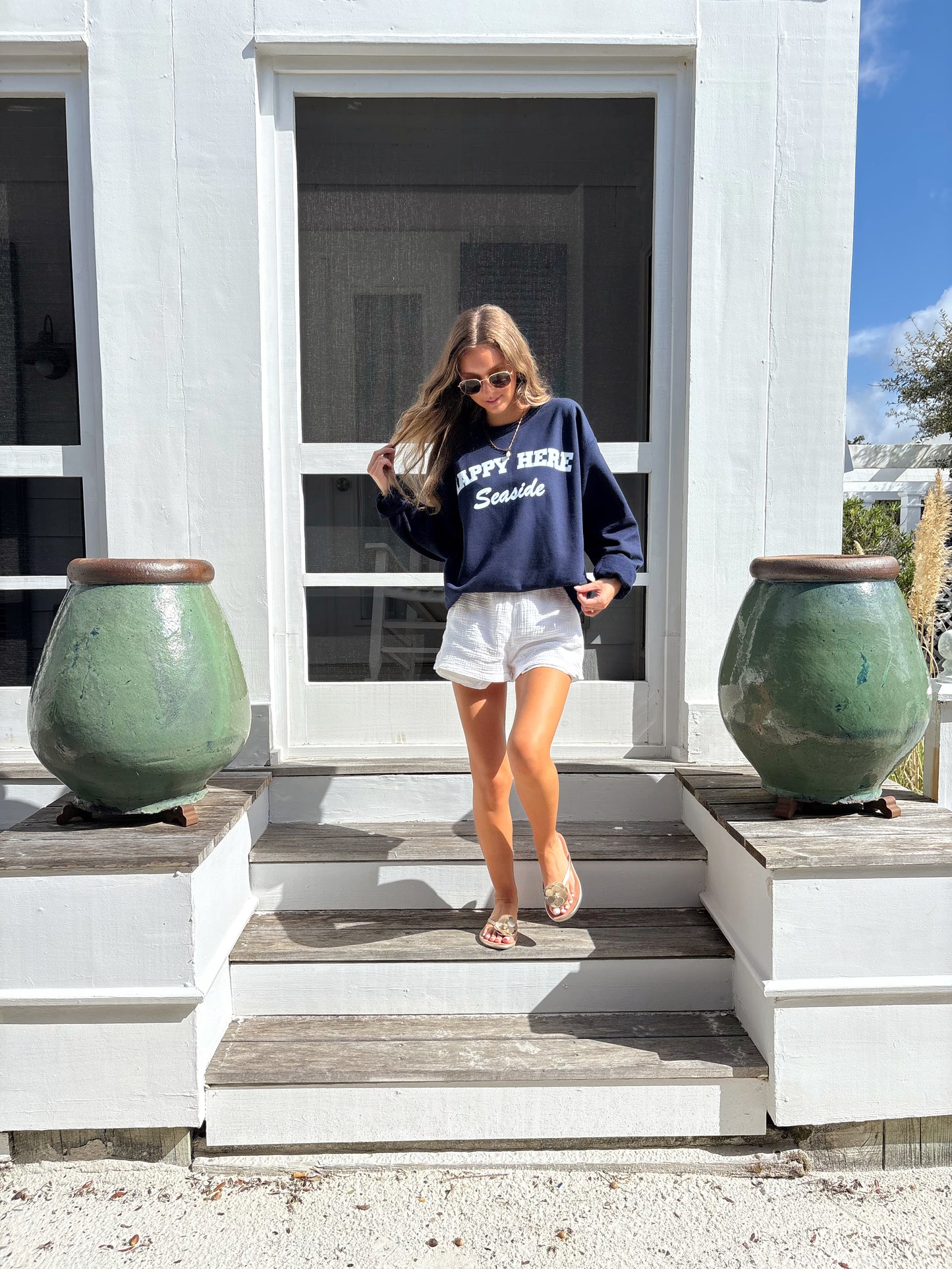 HAPPY HERE Seaside Crew Sweatshirt