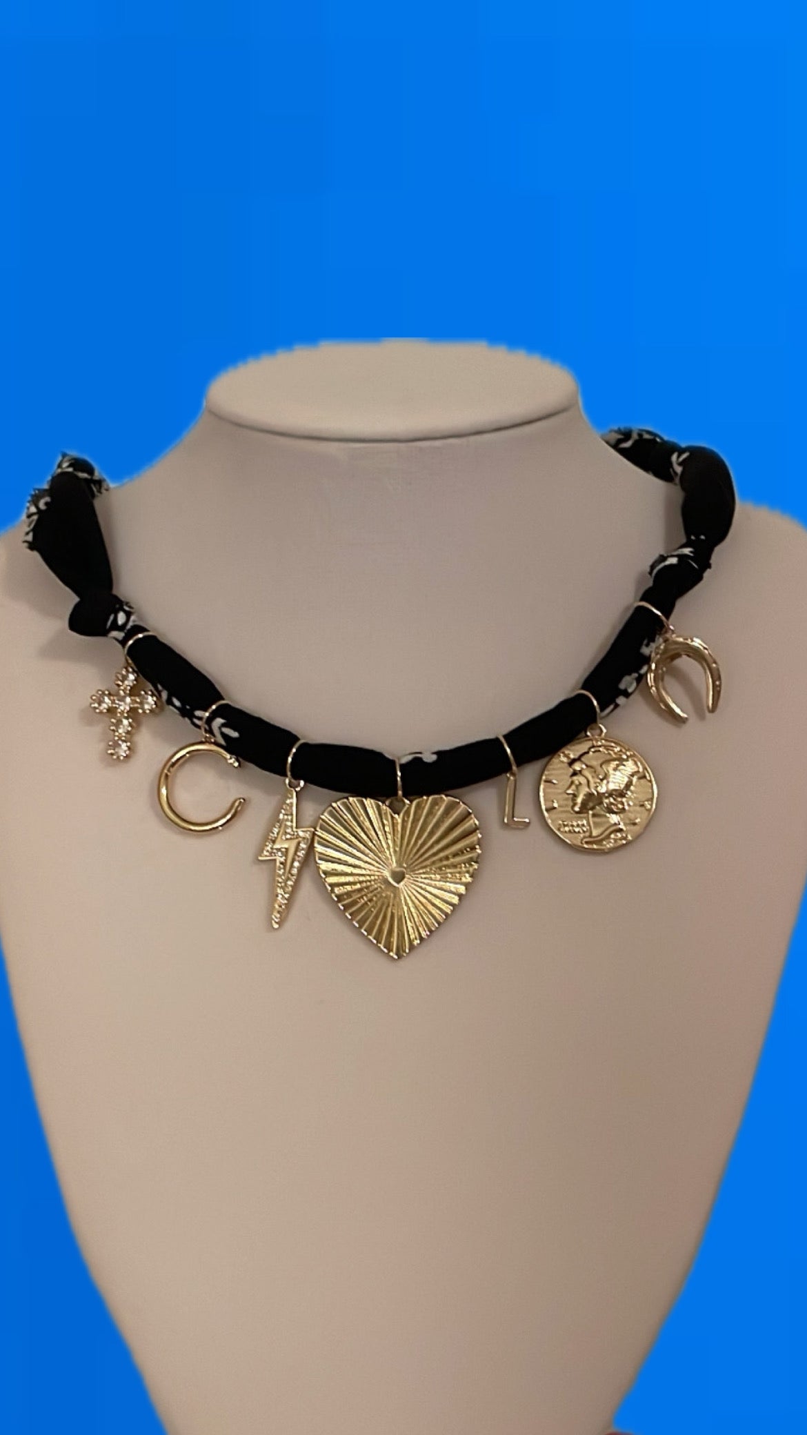 Bandana Charm Necklace (hand dyed) – The Happy Social Club