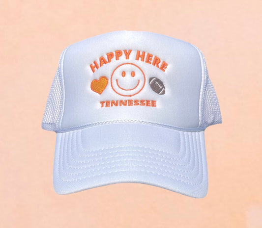 HAPPY HERE TENNESSEE Trucker Hat Football Style