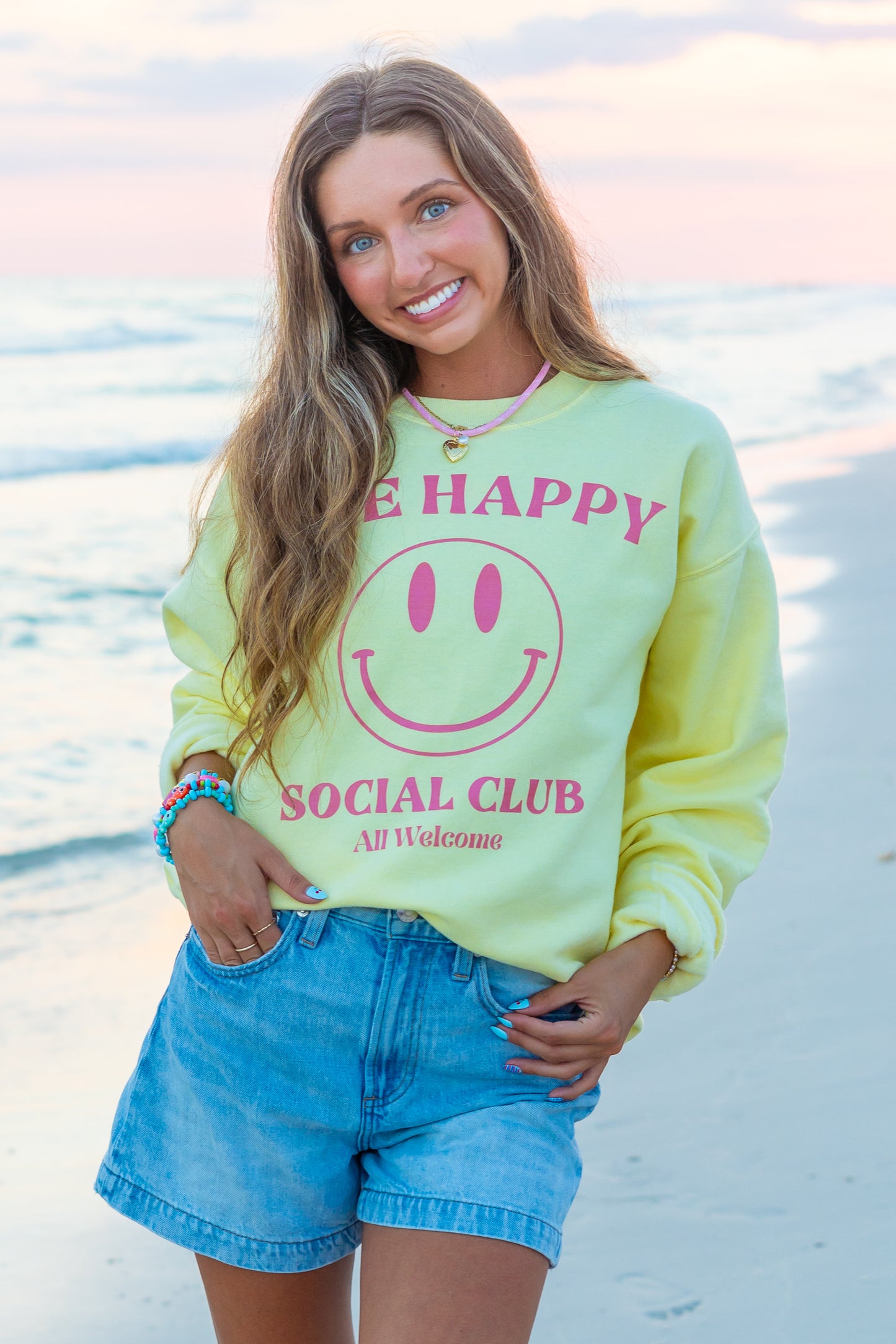 THE HAPPY SOCIAL CLUB Crew Neck Sweatshirt (20% OFF with Discount Code SUMMER20)