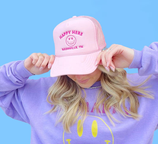 HAPPY HERE Nashville Trucker Hat (Various Color Options)