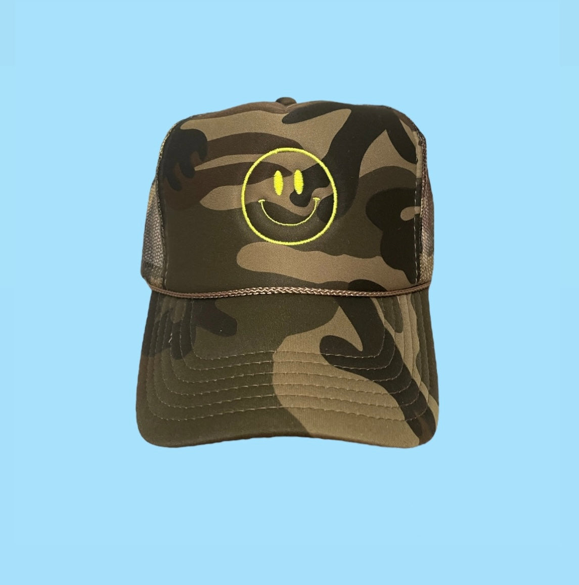 Smiley Face HAPPY Trucker Hat (Multiple Color Variations)