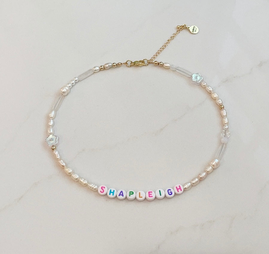 “Say It” Fresh Water Pearl Name Necklace