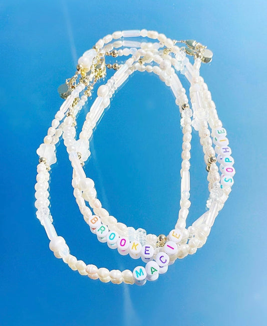 “Say It” Fresh Water Pearl Name Necklace